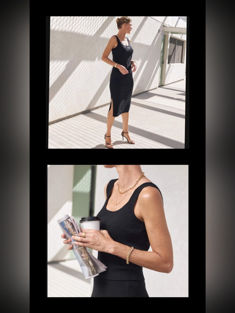 AYR 2-Piece Ribbed Knit Set • The Curator Skirt & The Daybed Tank • Black • S